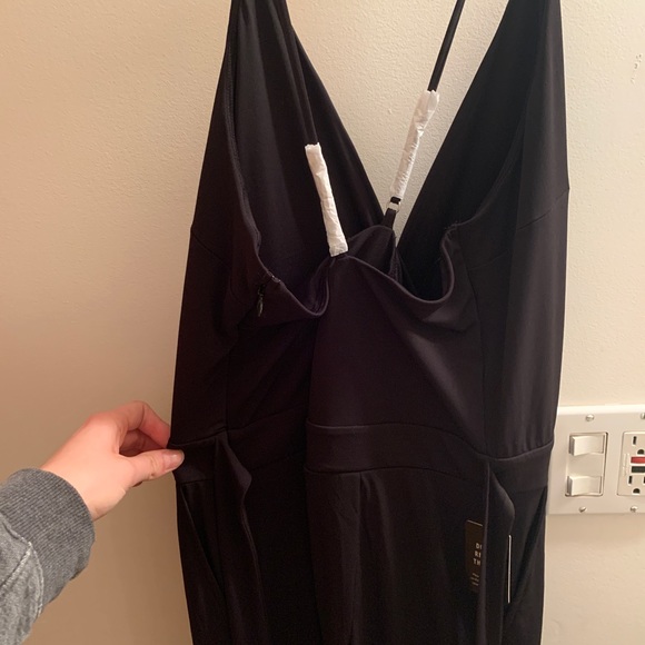 Express Black Slit-Leg Jumpsuit - Picture 3 of 5